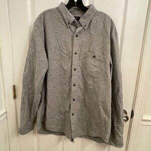 J Crew Shirt Flannel Elbow Patch Gray Button Down Casual Preppy Men's size XL
